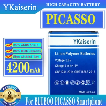 YKaiserin 4200mAh Nadomestna Baterija Za BLUBOO PICASSO Pametni Visoko Zmogljivost Baterije +Skladbo Kode