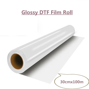 30 cm DTF Film Roll Sijajni PET Prenos Toplote Film za Neposredno na T-Majice Oblačila Tekstilne