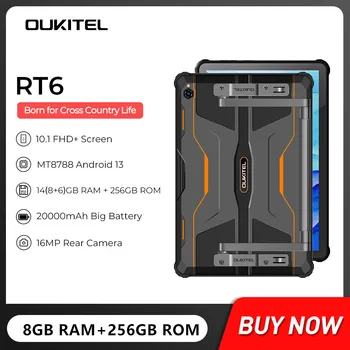 Oukitel RT6 Krepak Tablet PC 8GB+256GB Android 13 Pad 10.1 Palčni FHD Tablet 16MP Fotoaparat 20000mAh Veliko Baterija 33W Hitro Polnjenje