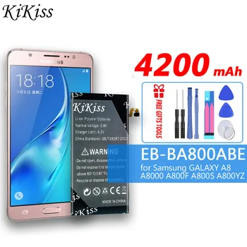 KIKISS 4200mAh EB-BA800ABE Baterija za Samsung GALAXY A8 A8000 Baterije A800F A800S A800YZ Darilo orodja Baterije