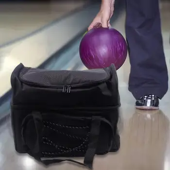 Bowling Vrečko za Dvojni Kroglice kovček Najlon Skladiščenje Pocket Patron z Oblazinjenim Delilnik Žogo Imetnik Bowling Tote Bag Torbica