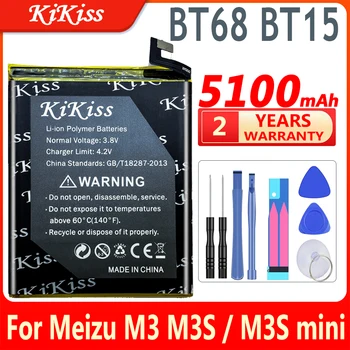 100% Nov Kikiss 5100mAh BT15 BT68 Baterija Za Meizu M3 M3S/ M3S mini M3Smini Y685Q M688Q M688C M688M M688U Telefon