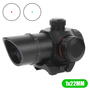 1x22mm Red Dot Sight Skew Zarezo Rdeče in Zeleno Piko Področje Optične Pogled Reflex Sight Riflescope Lov Airsofts Dodatki