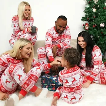 Novoletni Kostumi 2023 Zimo Božič Pižamo Nastavite Odrasli Otroci Ujemanja Obleke Baby Romper Božič Družinski Videz Mehka Loungewear