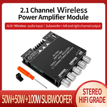 MT21/TB21 Bluetooth, Združljiva 5.0 Subwoofer Ojačevalnik Odbor 50WX2+100W 2.1 Channel Power Audio Stereo Ojačevalec za Bas AMP AUX