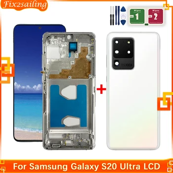 Za Samsung Galaxy S20 Ultra G988F G988B/DS LCD-Zaslon, Zaslon na Dotik, Računalnike Skupščine G988F G988B/DS Popravilo Delov 100% Testirani