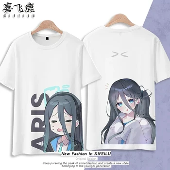 Anime Modra Arhiv - Tendou Arisu Modni T-Shirt Hlače Cosplay Kostum Študent Poletje Unisex Ohlapno Majico Vrhovi