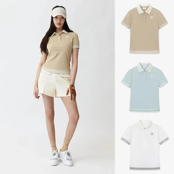 SC Golf Majica s kratkimi rokavi Ženske Kratek Rokav Poletje Polo Multicolor korejski Golf Majica Fashion Golf Top Majica Za Ženske