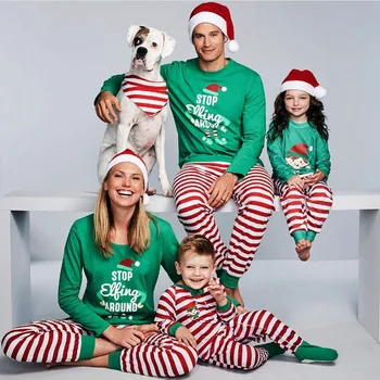 Božič Pižamo Kompleti Družinski Ujemanja Obleke Za Odrasle In Otroke, Oblačila Vrhovi+Hlače Božič Sleepwear Newborn Baby Fantje Dekleta Jumpsuit