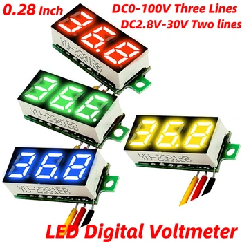 DC LED Digitalni Voltmeter 0-Napetost 100V Meter Auto Avto Mobilne Moč Napetost Tester Detektor 12V 3 Žice/2 Žice za motorno kolo