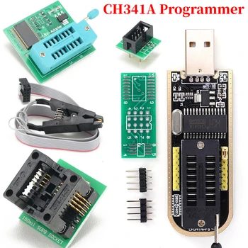 1/2Set CH341A 24 25 Serije EEPROM-a (Flash) BIOS USB Programer Modul + SOIC8 SOP8 Preskusni Posnetek Za EEPROM 93CXX / 25CXX / 24CXX