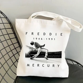 Queen Freddie Mercury Nakupovalne Torbe za Ženske Priložnostne Tote Vrečko Eko Resuable visoke zmogljivosti Torbici Bolsa Feminina