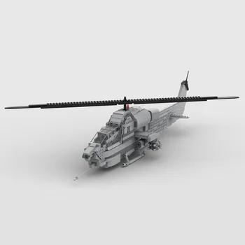862PCS WW2 Vojaški MOC AH-1 SuperCobra napad helikopter Model ustvarjalne ideje, high-tech Otrok Igrača Darilo Borec Letalo Bloki
