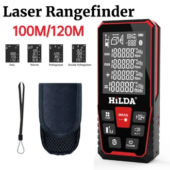 HILDA Laser Rangefinder Digitalni Trak Ukrep 100 M 120 M Laser Distance Meter Range Finder Vladar Orodje za Preizkus ukrepih za krepitev Vladar