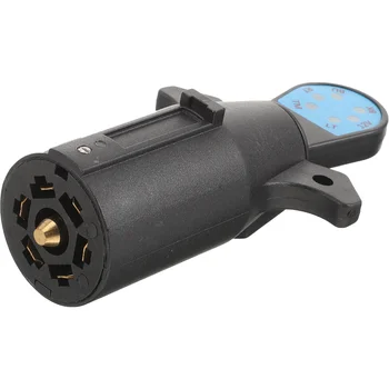 7-Način Prikolico Svetlobe Napeljave Vezja Tester Krog Pin Plug Adapter za Avto Prikolico (Black)