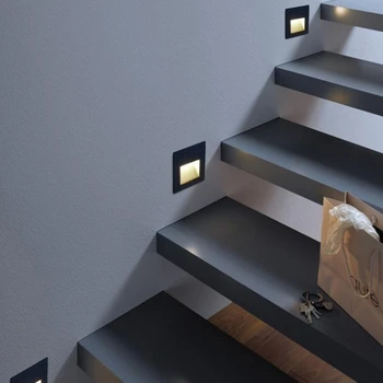 Vgradni Senzor Stopnicah LED Wall Stopnicah Razsvetljave Senzor Lučka za Kvadratni Stenska Svetilka Za notranje Stopnice Svetlobe, Hodnik, Lučka