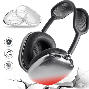 Anti-Scratch Prozoren Pokrov TPU Brezžični Shockproof Primeru za AirPods Max Varovanje sluha Slušalke Jasno Zaščitni Rokav za Apple