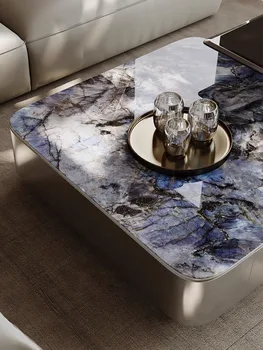 Mikrokristalni kamen čaj tabela preprosta sodoben višji villa dnevna soba design iz nerjavečega jekla italijanski svetlobe luksuzni čaj tabela sm