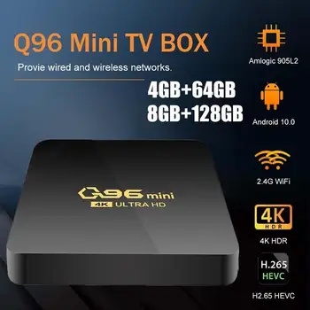 Q96 Mini Smart TV Box Android 10.0 S905L Quad Core Set Top Box 2.4 G WIFI 4K HD H. 265 64GB 128GB Home Theater Multimedijski Predvajalnik, TV Okno