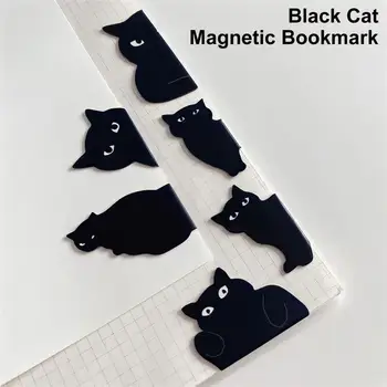 6Pcs Odlično Dnevnik Zaznamek Čudovit Videz Večnamenski Večkratno uporabo Magneta Black Cat Zaznamek
