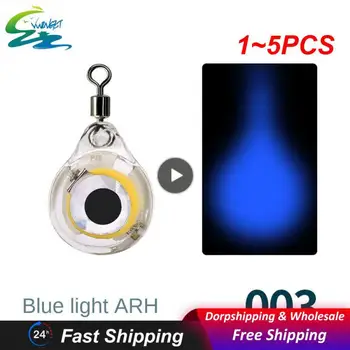 1~5PCS 10-Mini Fishing Lure Svetlobe LED Spusti Globoko pod vodo Oči Oblike Ribolova Lignji Ribolov Vabe Svetlobna Vaba za Privabljanje