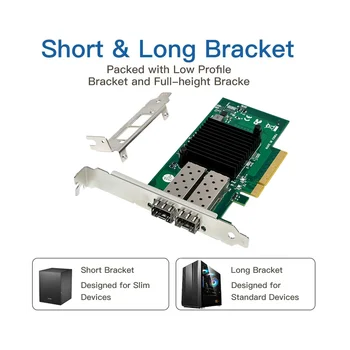 ST7327 X520-DA2 10 Gigabit Ethernet, Omrežna Kartica PCIe X8 Dvojni Optični Port 82599ES 10G SFP+Server Optična Omrežna Kartica