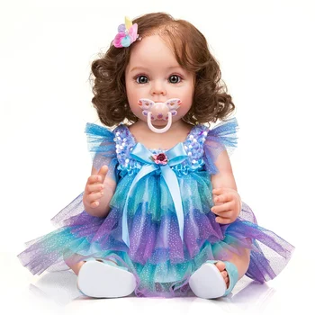 22-Palčni Waterable Polni Silikona Telo Prerojeni Baby Dekle Lutka Veren Lase Realne Vse Plastične Malčka Suesue Za Darilo Za Rojstni Dan