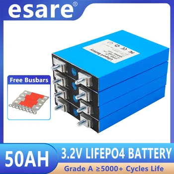 3.2 V 50AH 1-16PCS Lifepo4 Litij-Železo Fosfat Baterije DIY 12V 24V 36V 48V Električni Avtomobil Solarnega Sistema za Shranjevanje Celic