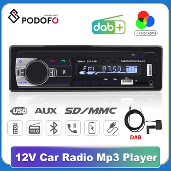 Podofo 1DIN V-Dash Avto Radio Stereo Bluetooth Audio (zvok Bluetooth Stereo Glasbe 12V Avto Radio Mp3 Predvajalnik, USB/SD/AUX-in