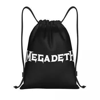 Heavy Metal Rock Megadeths Tiskanja Vrvico Za Zavezovanje Vreče Ženske Moški Prenosni Športne Telovadnice Sackpack Usposabljanje Nahrbtniki