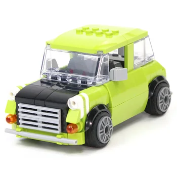 Mr. Bean je Zelena Mini Avto Številke Opeke MOC Vroče Model gradniki Serije Izobraževalnih z blagovnimi Znamkami Rojstni dan Igrača za Otroke