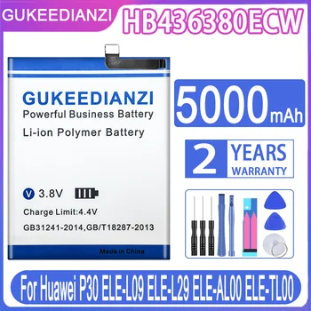 Za Huawei HB436380ECW 5000mAh Baterija Za HUAWEI P30 ELE-L09 ELE-L29 ELE-AL00 ELE-TL00 Mobilnega Telefona, Baterije + Brezplačna Orodja