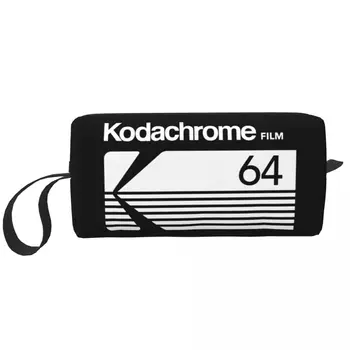 Kodak Kodachrome Logotip Kozmetični Torba Ženske Kawaii Veliko Zmogljivost Fotograf Ličila Primera Lepoto Shranjevanje Toaletne Torbe