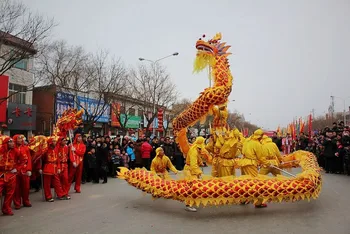 6m Odraslih Svile Velikosti 4 Dragon Dance Kostum 4 Igralci Umetnosti Božično zabavo, Novo Leto Uspešnosti Parada Folk Fazi