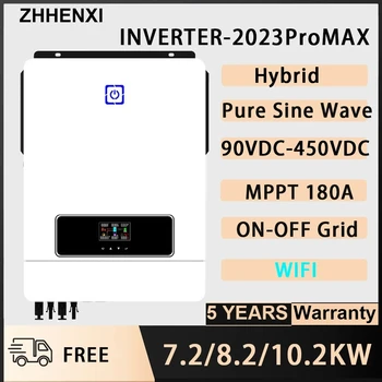 ZHENXI 10.2 KW, 220/230V Hibridni Solarni Inverter Dvojni Izhod Pure Sine Wave Solarni Krmilnik za LIfePo4 Baterijo