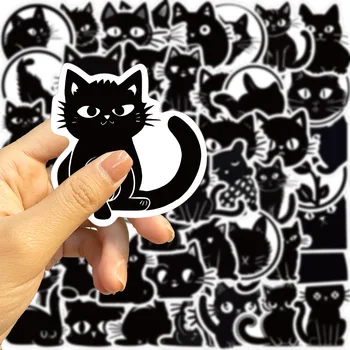 50PCS Lepe Črne Mačke Nalepke Kawaii Mačka Serije Nalepke za Dekoracijo samolepilne Scrapbooking Nalepke za Prenosnik Načrtovalci