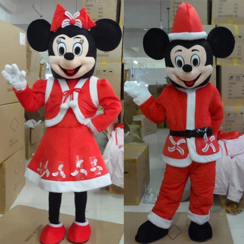 Minnie Maskota Poročne Obleke za Neveste Pene Pokrivala Mickey Mouse Santa Maskote za otvoritvena Slovesnost Poroko Božični Zabavi