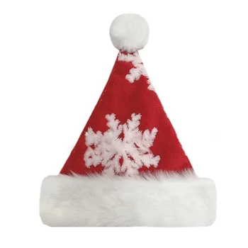 Pliš Božični Klobuk za Počitnice Dogodek SantaClaus Klobuk za Odrasle Otroke Snežinka Hat Santa Stranka Rekviziti